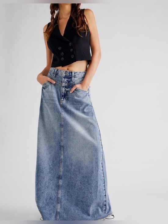 We The Free Dresses & Skirts - Free People We The Free Come As You Are Long Denim Jean Maxi Skirt 0